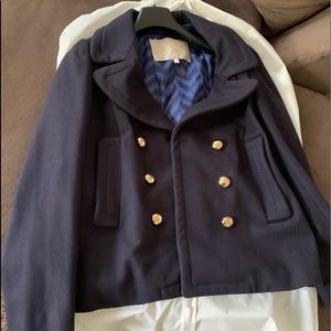 Navy blue coach wool coat